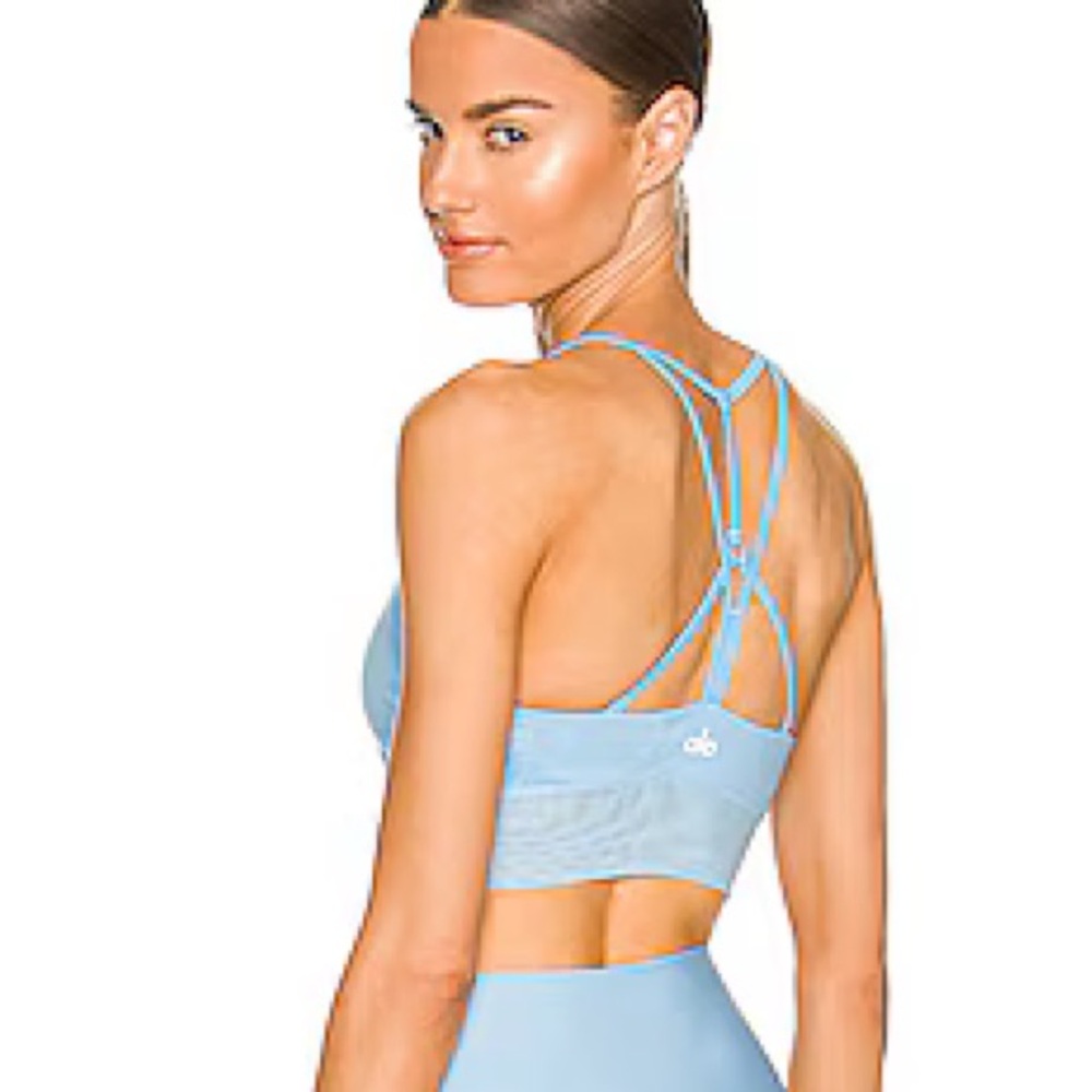 alo lavish bra, blue skies, small
